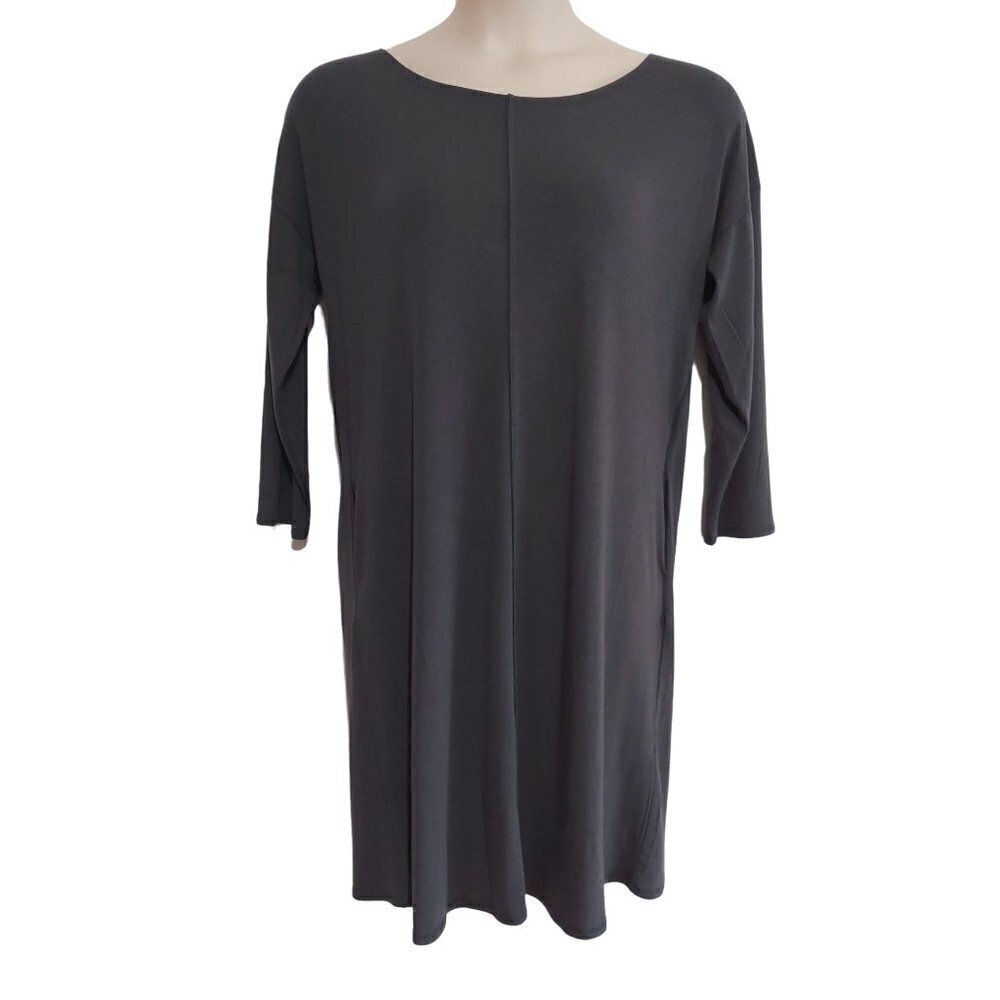 Zenana Premium Slate Gray Pullover Shift Dress